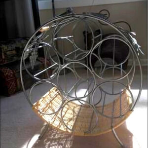 Vintage  Wicker Wine Rack